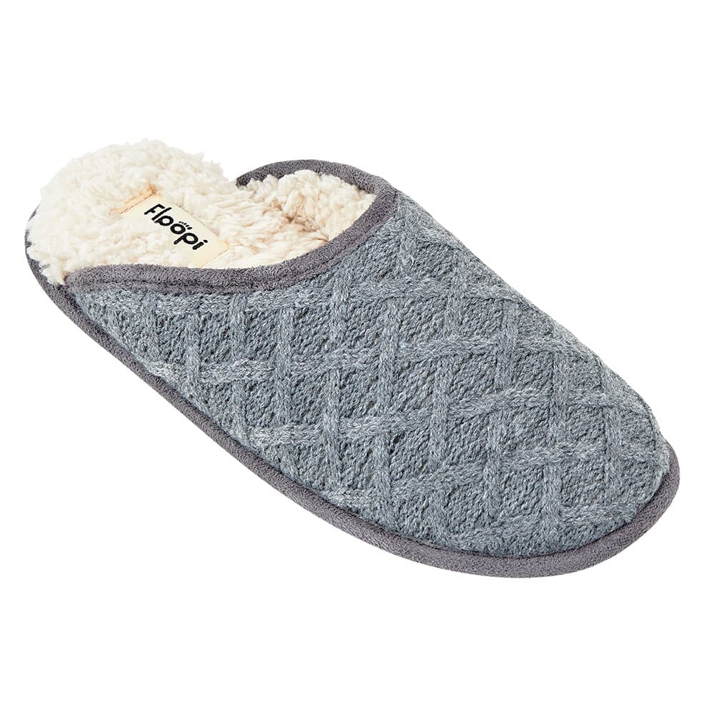 Floopi Women's Gray Lattice Slide-On Slipper