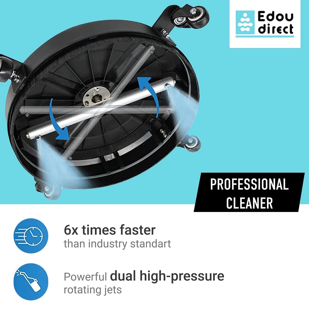 Edou 15" Pressure Washer with Wheels, Black