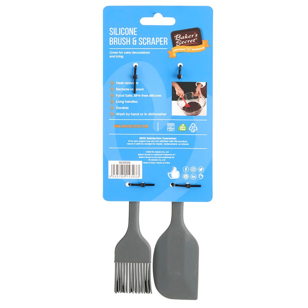 Baker's Secret Silicone Brush & Scraper Set