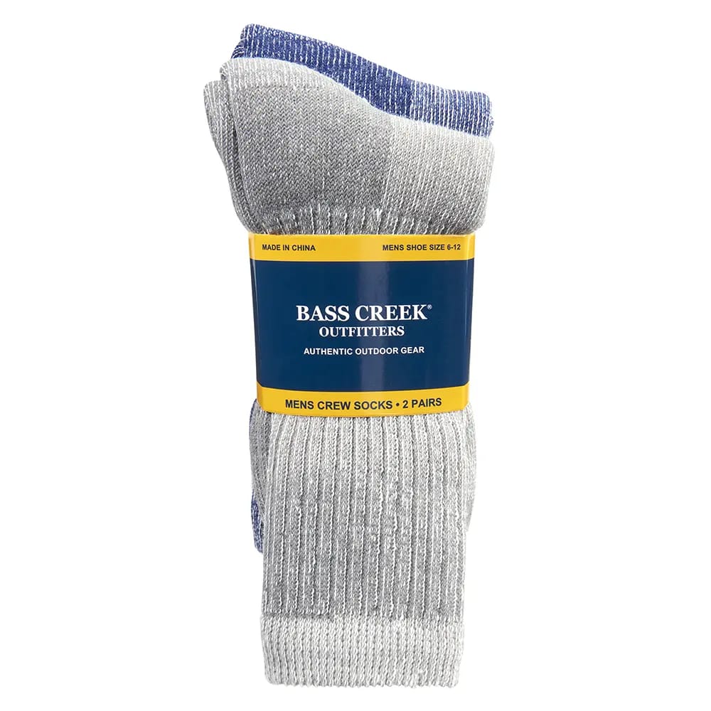 Bass Creek Outfitters Men's Crew Socks, 2 Pack