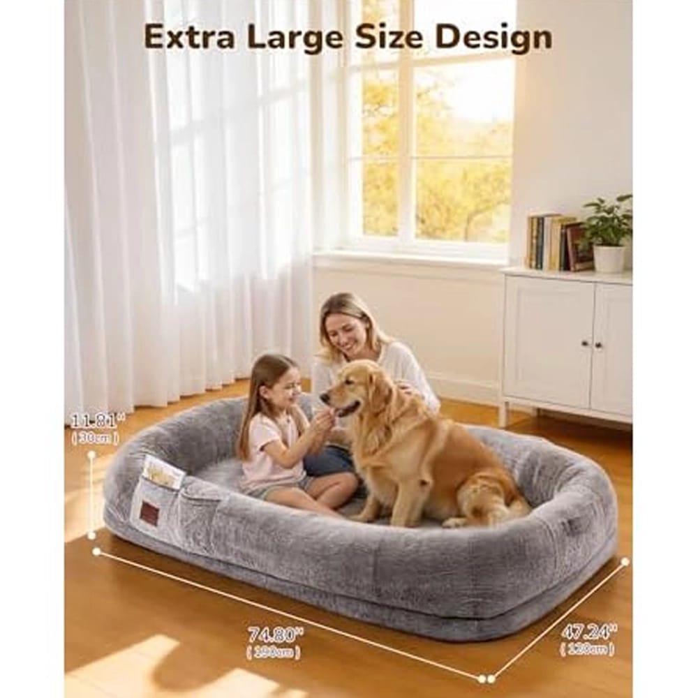 PalNests Human Dog Bed, Gray