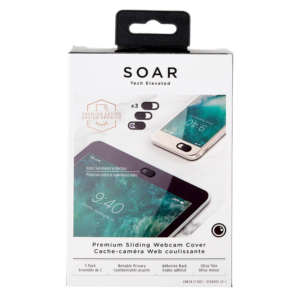 Soar Premium Sliding Webcam Cover, 3 Count