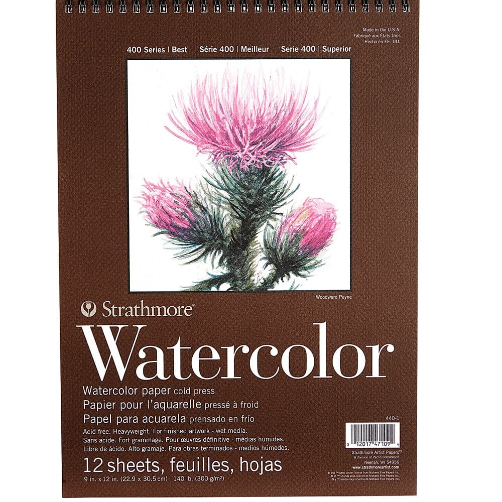 Strathmore 400 Series 9" x 12" Spiral Watercolor Pad, 12 Sheets