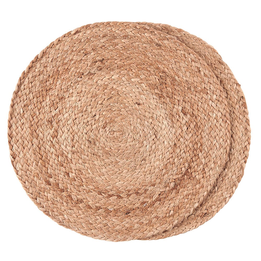 Jute Braided Round Placemats, Set of 2