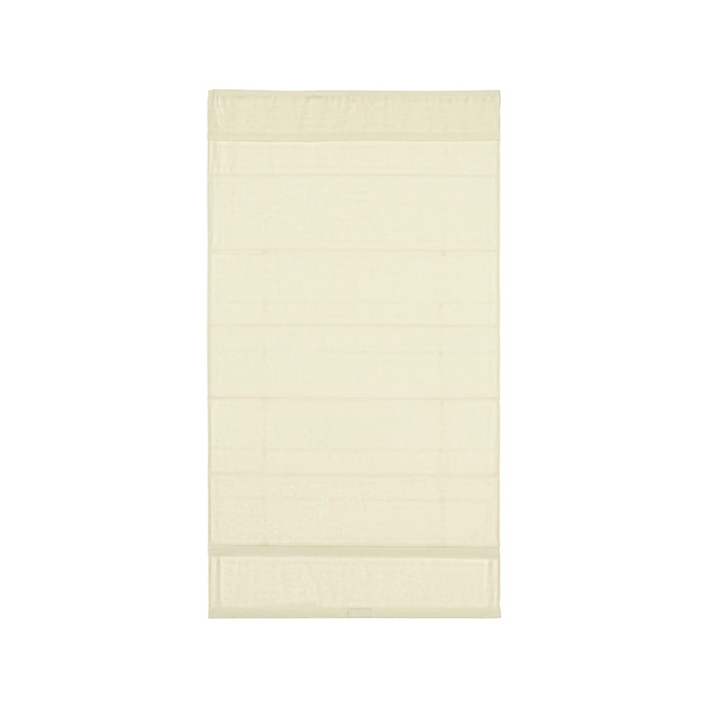 Cordless Velvet Fabric Flat Roman Shade, Ivory, 39" x 64"