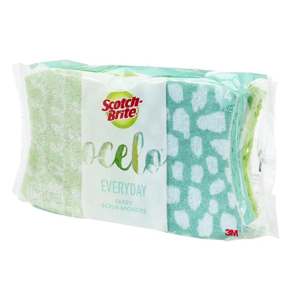 Scotch-Brite O-CEL-O Everyday Scrub Sponges, 4 pk
