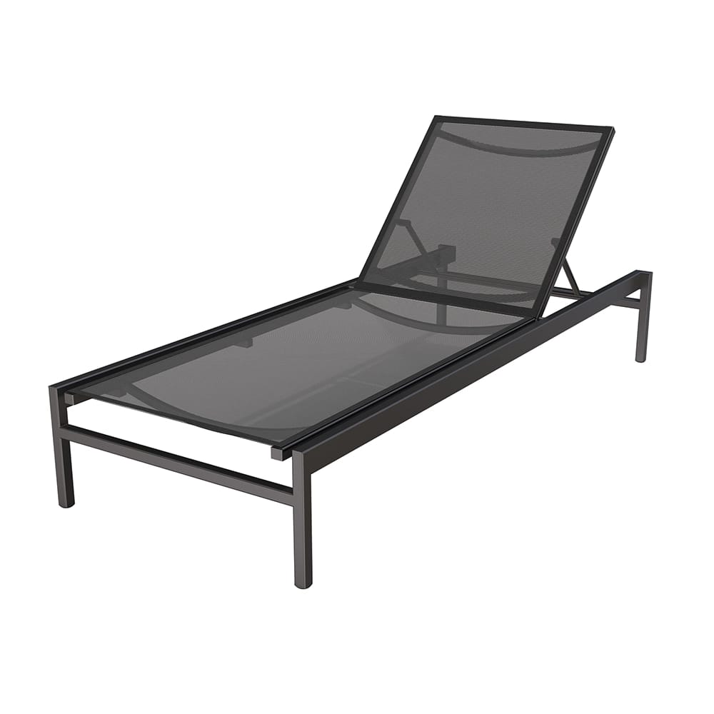 Maiori Impression Sunbed with Sling, Charbon, 4 Pack