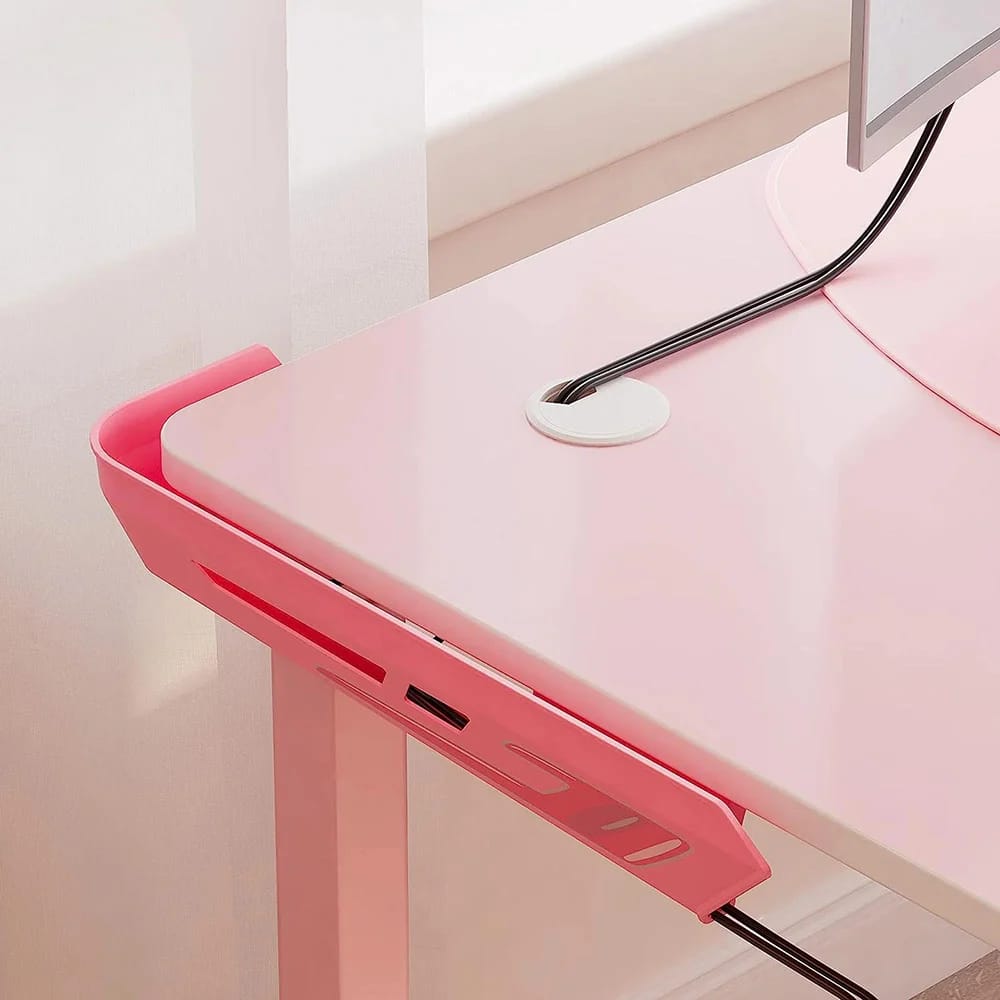 Eureka Ergonomic Left Side L-Shaped Office Desk, Pink