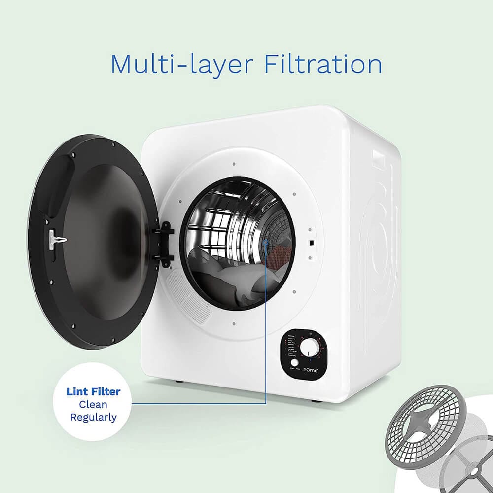 hOmeLabs Compact Front Loading Portable Laundry Dryer, White