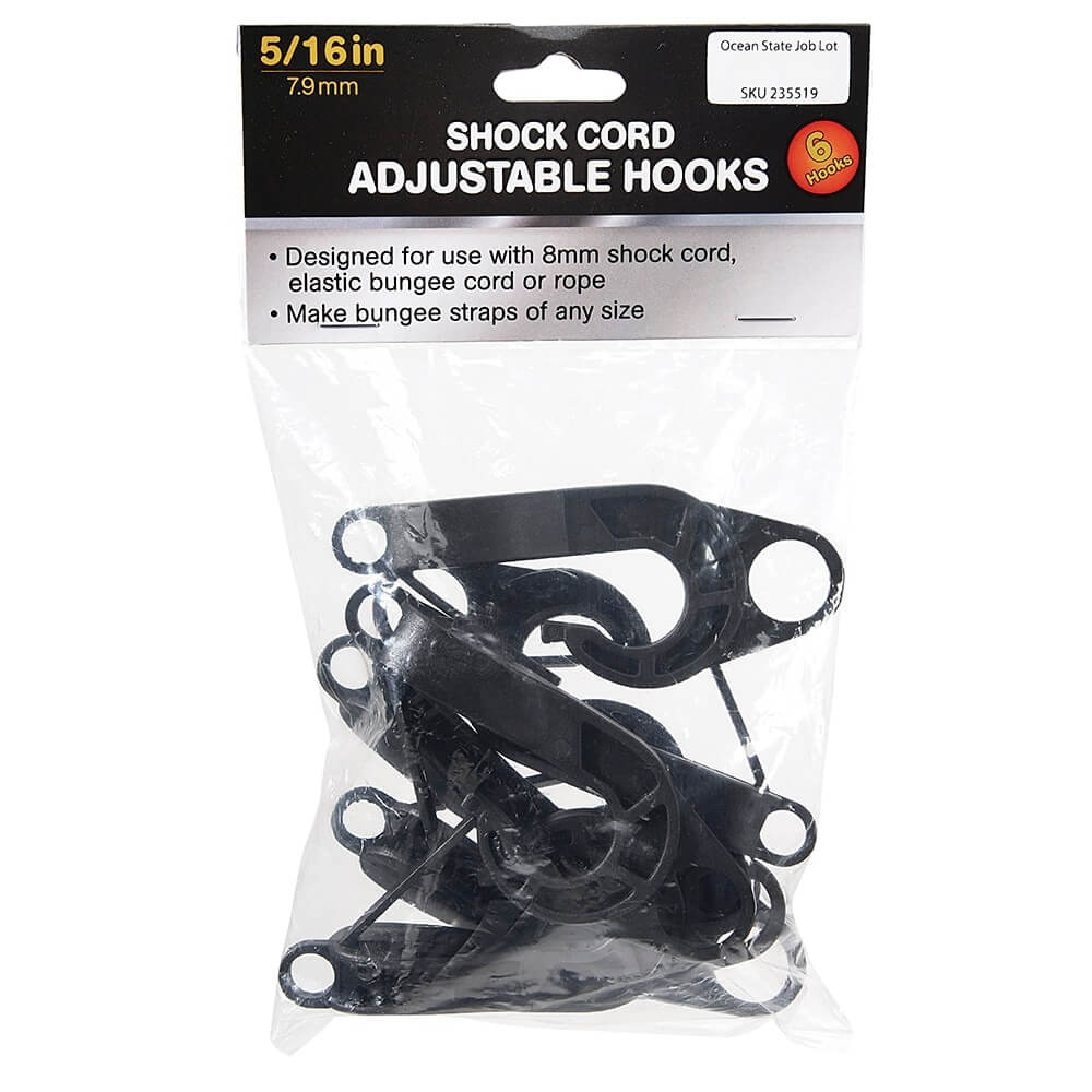 Shock Cord Hooks, 6-Count