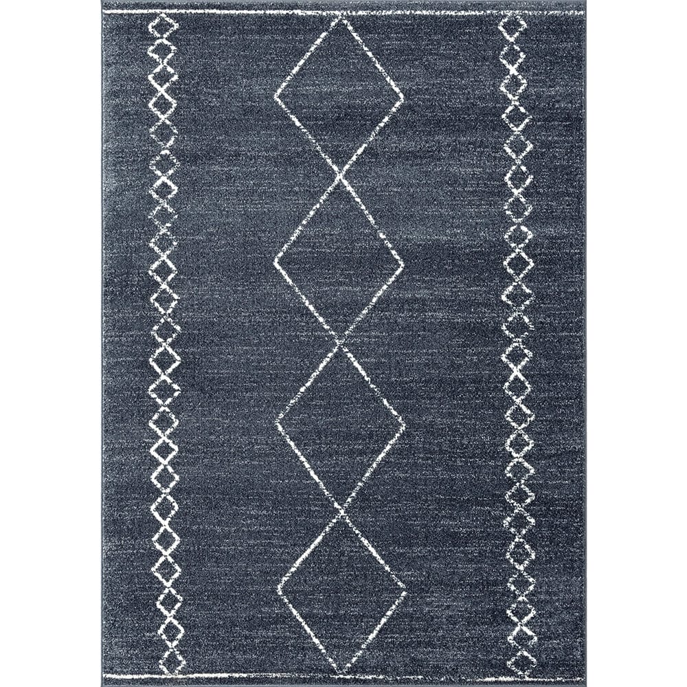Daphnes 8'8" x 12'6" Geometric Area Rug, Anthracite