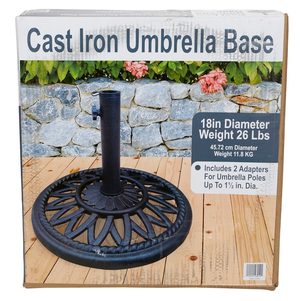 Cast Iron Patio Umbrella Base, 26 lbs