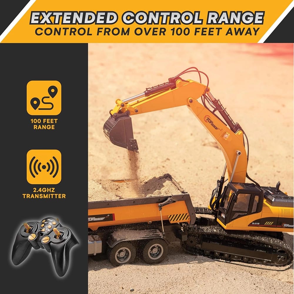 Top Race 15 Channel Remote Control Excavator with Remote