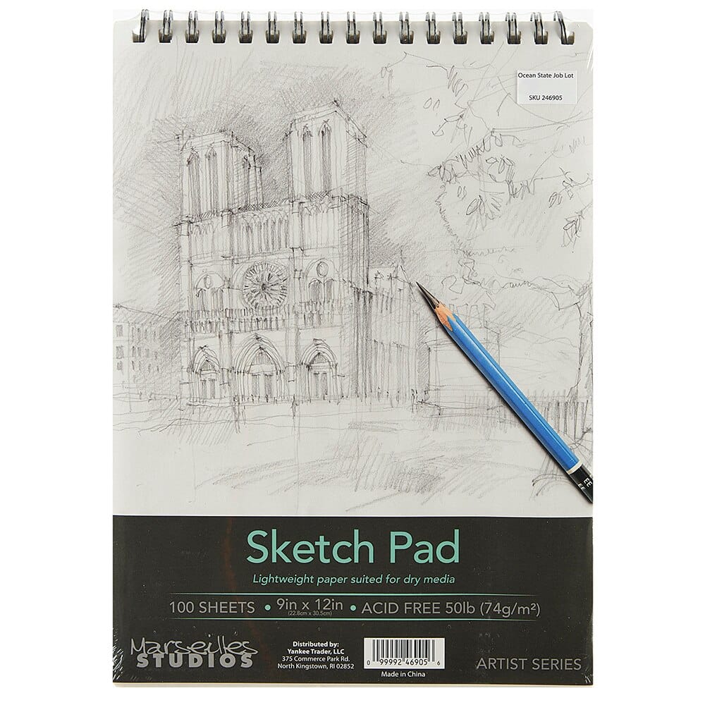 Marseilles Studios Artist Series Sketch Pad, 9"x12", 100 Sheets