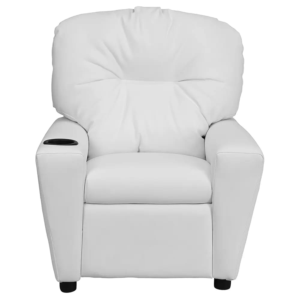 Flash Furniture Chandler Vinyl Kids Recliner, White