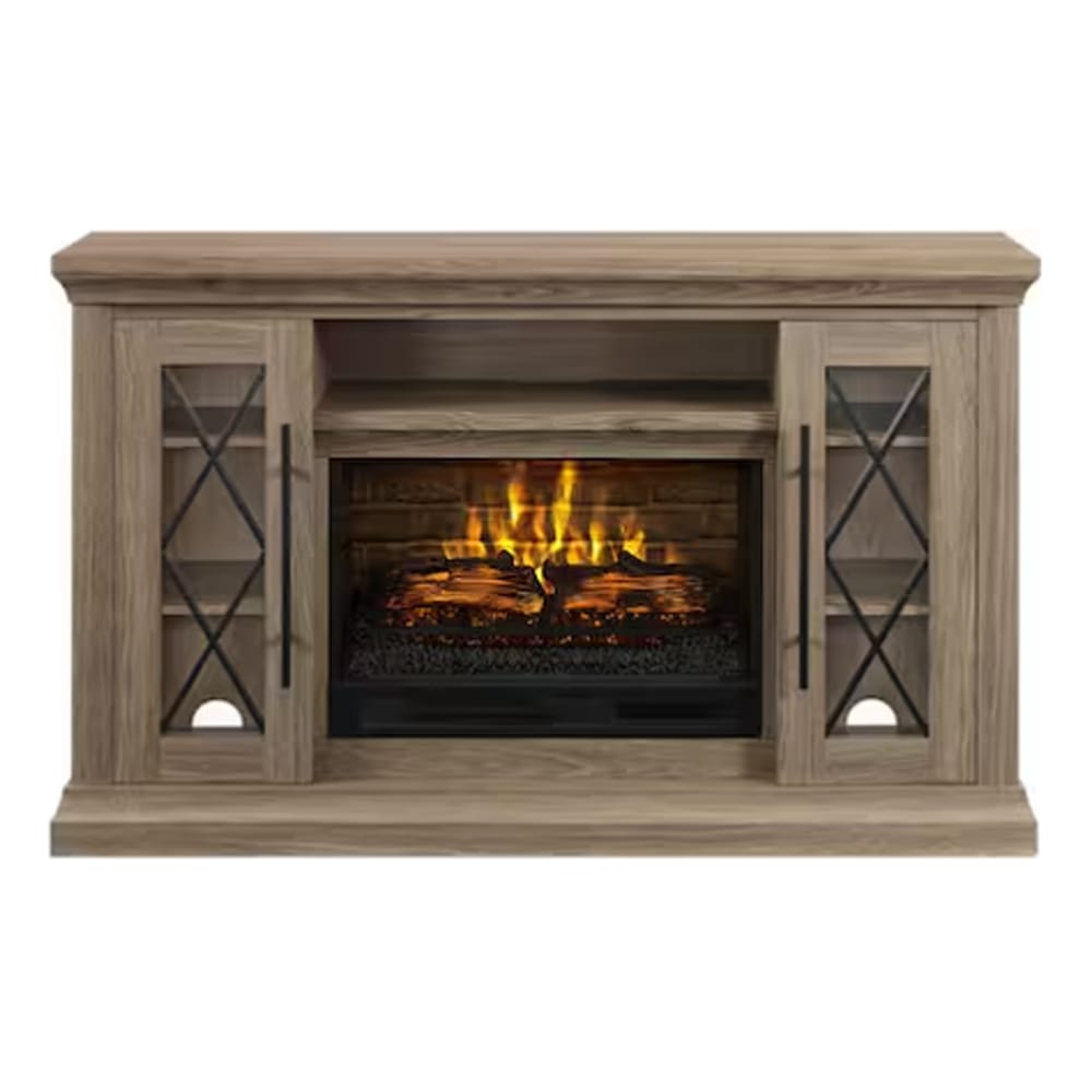 Whalen 58-Inch Freestanding Fireplace Console, Tan