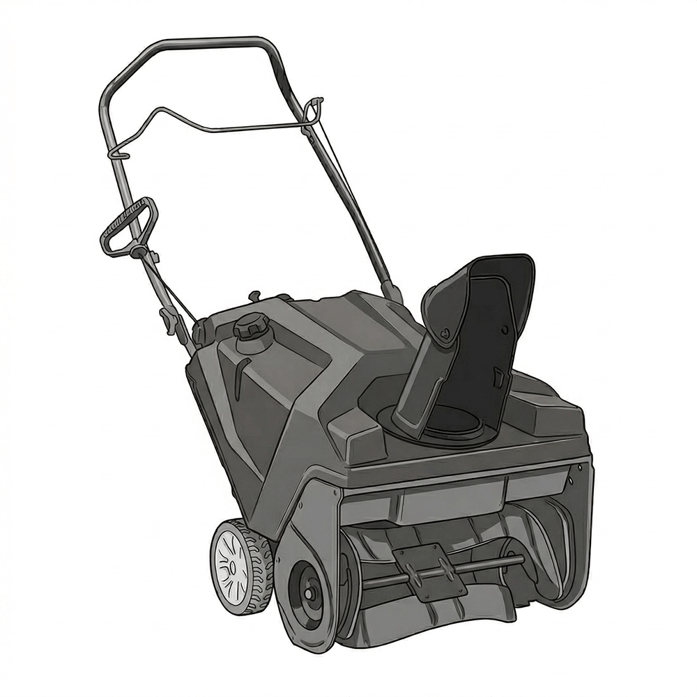 21" 179cc Single-Stage Electric Start Gas Snow Blower, Red