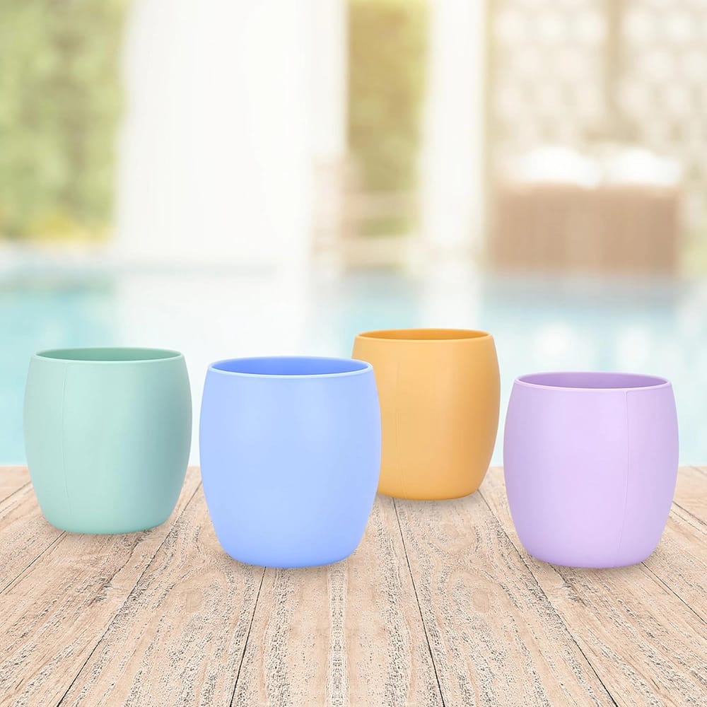 Brynnberg 6.8 oz Silicone Wine Glasses, Multicolor, Set of 4