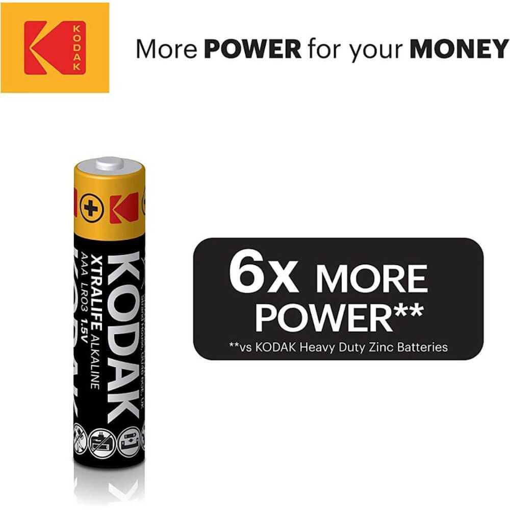 Kodak Xtralife Alkaline AA Batteries, 60-Pack