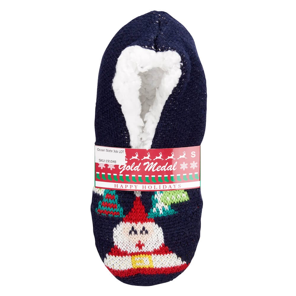 Gold Medal Ladies Christmas Sherpa Slippers