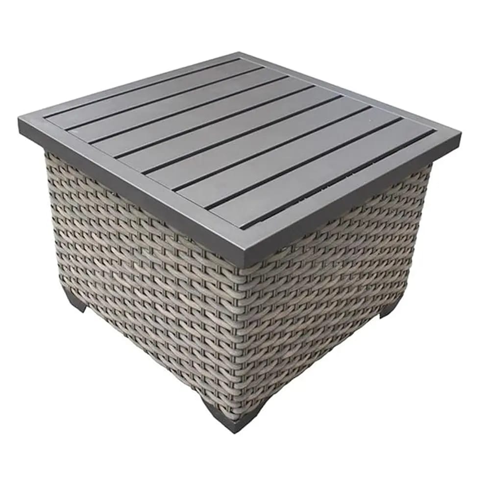 Florence Outdoor Taupe End Table, Gray