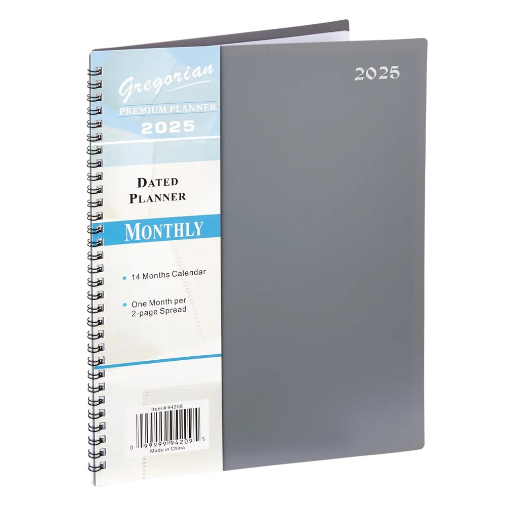 2025 Gregorian Premium Monthly Planner, 11"