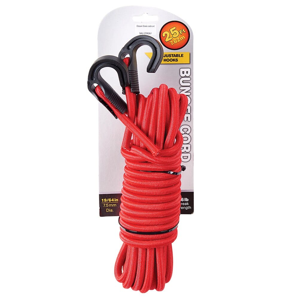 Bungee Cord with Hooks, 25'