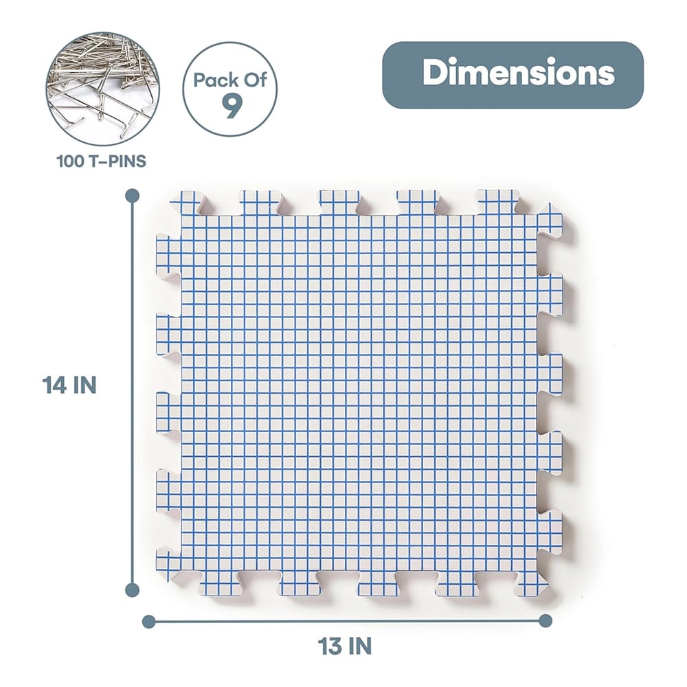 KnitIQ Centimeter Blocking Mats, Pack of 9