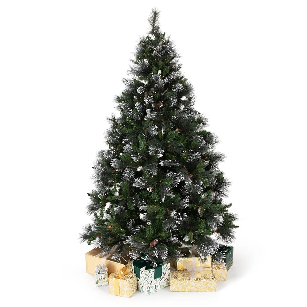 Famous Brand 9' Pre-Lit Frosted Carolina Pine Tree