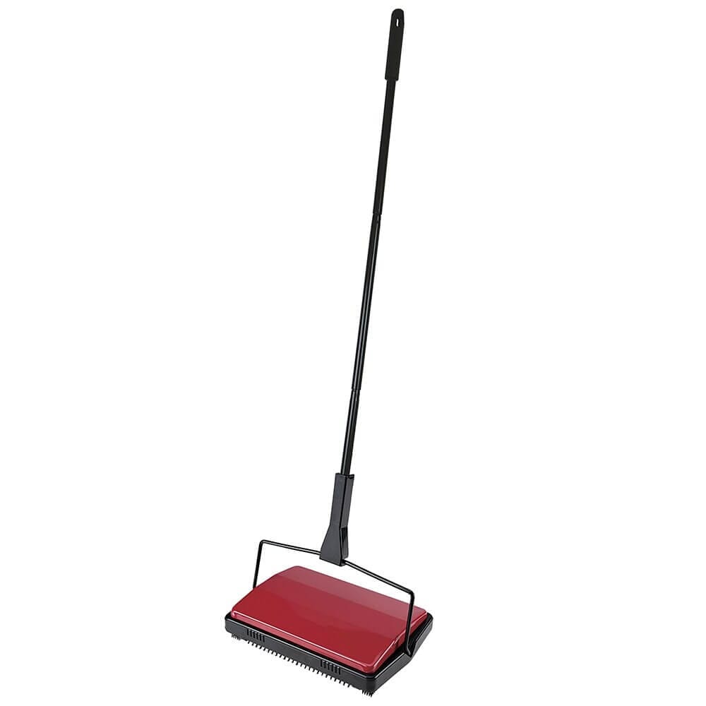 Cleansweep Cordless Metal Carpet Sweeper, Red