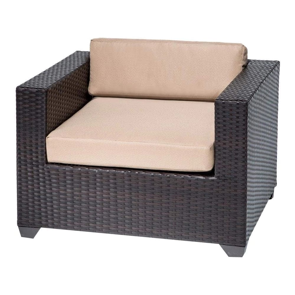 Anishia 6-Piece Sofa Seating Group with Cushions, Dark Brown/Wheat