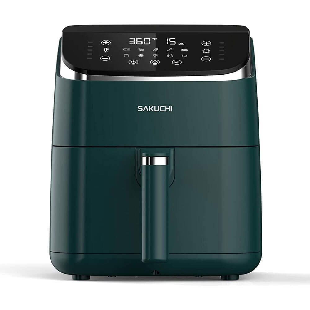 Sakuchi 10-in-1 Digital Air Fryer with LED Touch Screen, 5.8 qt, Green