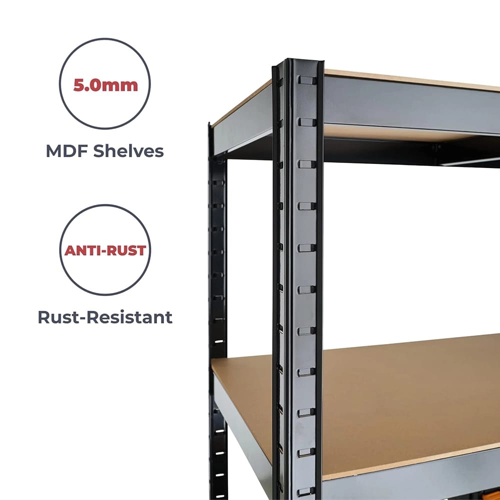 G-Rack 5-Tier Garage Shelving Unit, 47" x 17.7" x 71", Black