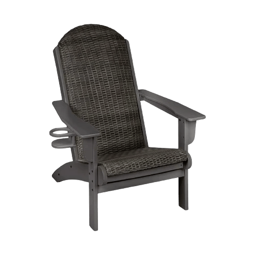 Durapatio Upholstered Heavy Duty Adirondack Chair, Gray/Brown