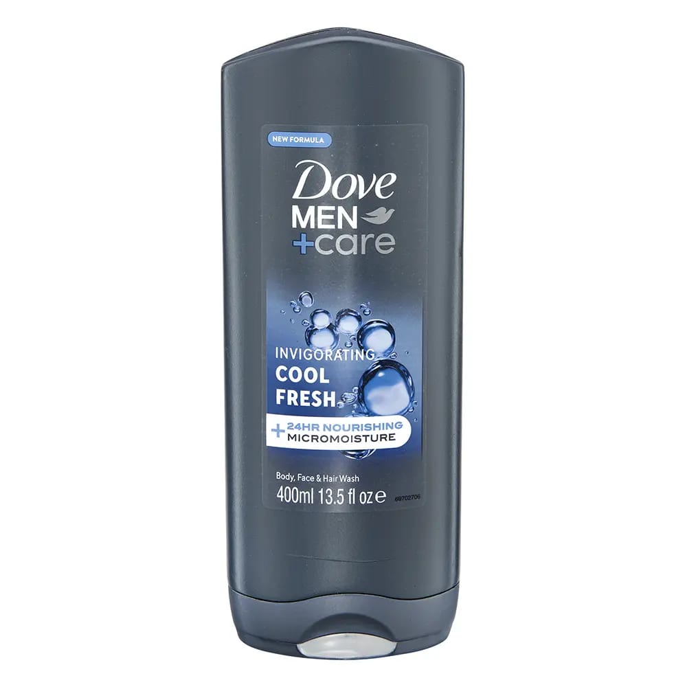 Dove Men + Care Invigorating Cool Fresh Micromoisture Body, Face & Hair Wash, 13.5 oz