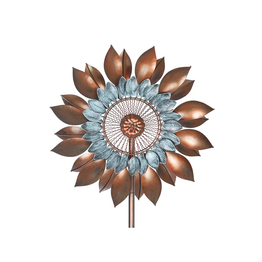 Dual Bronze Blossom Wind Spinner