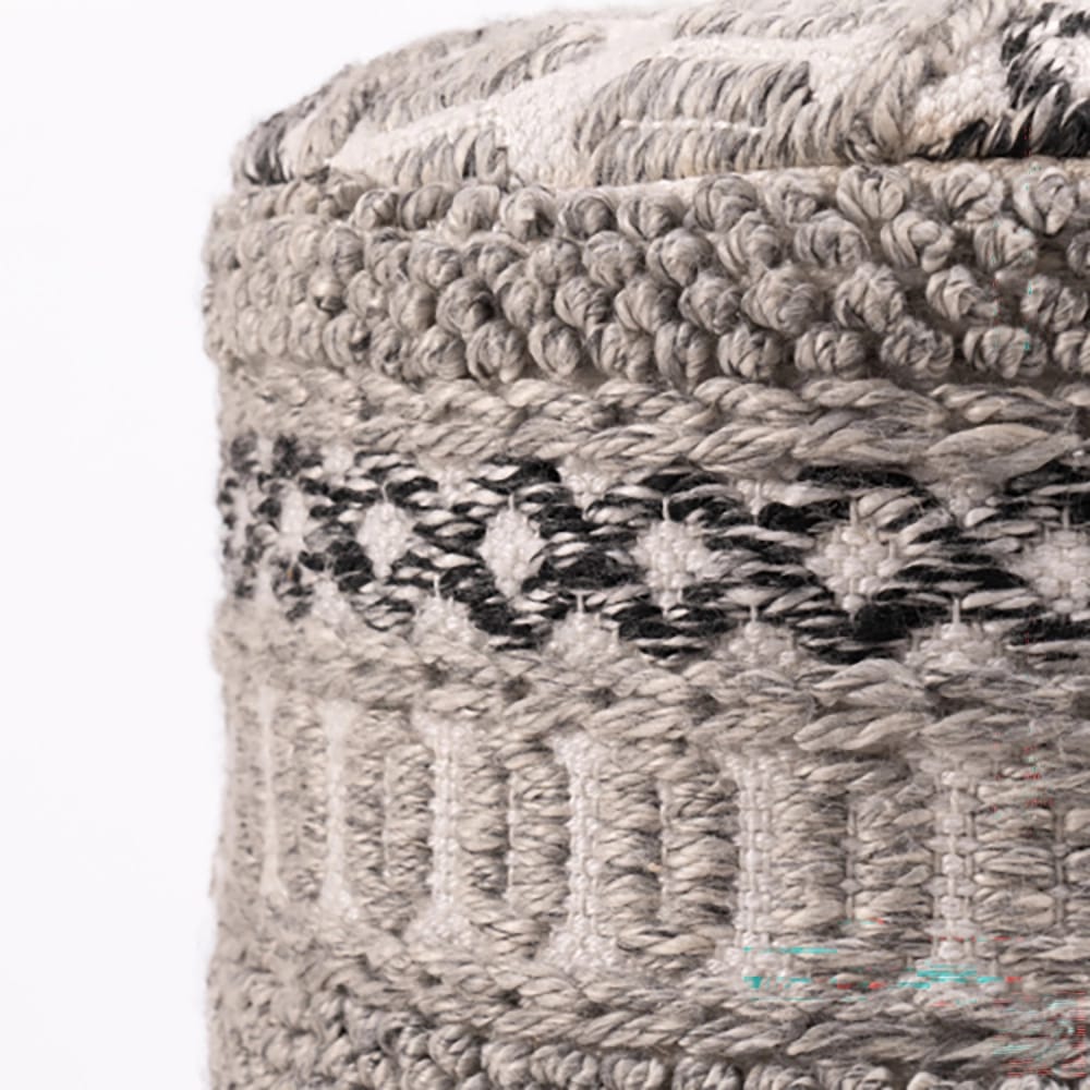 Albany Living 29" Upholstered Stool, Gray/White