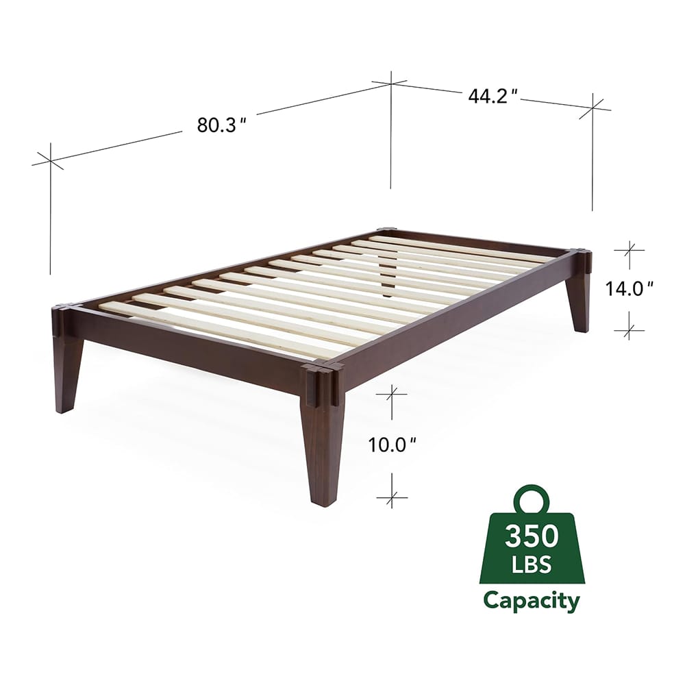 Bme Chalipa Twin Wood Bed Frame, Walnut