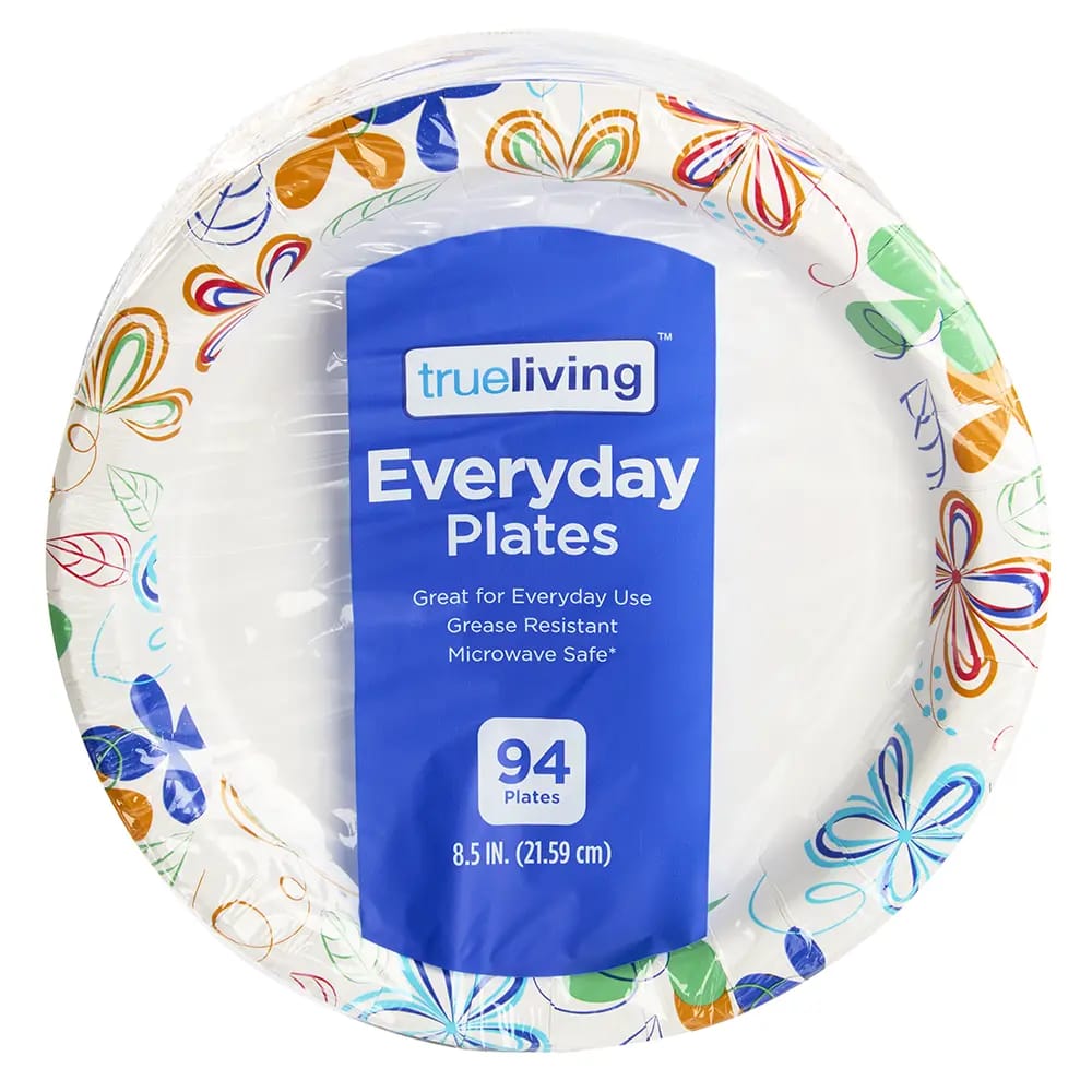 True Living Everyday Paper Plates, 94 ct, 8.5"