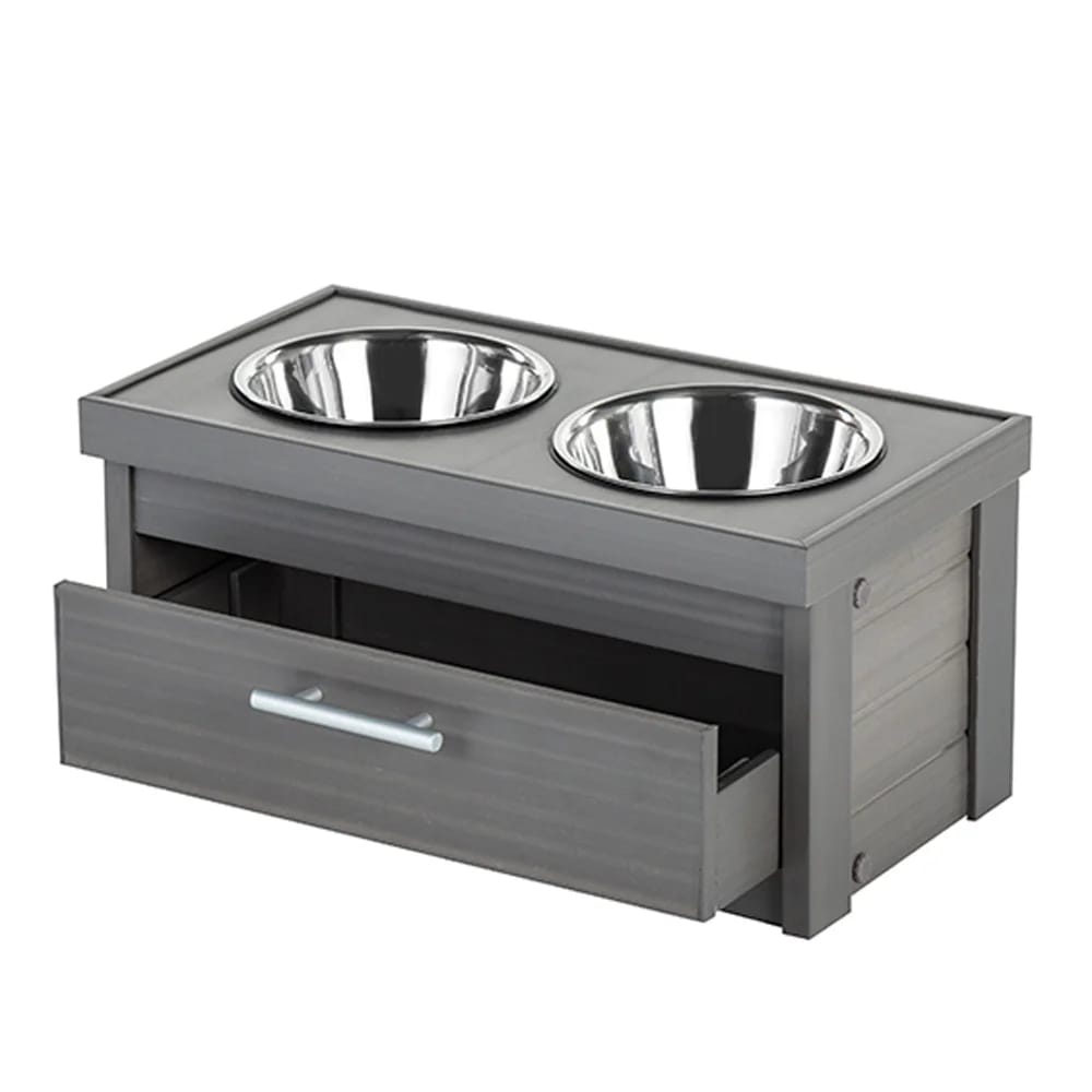 NewAgePet Small Piedmont Pet Diner Bowl, Gray