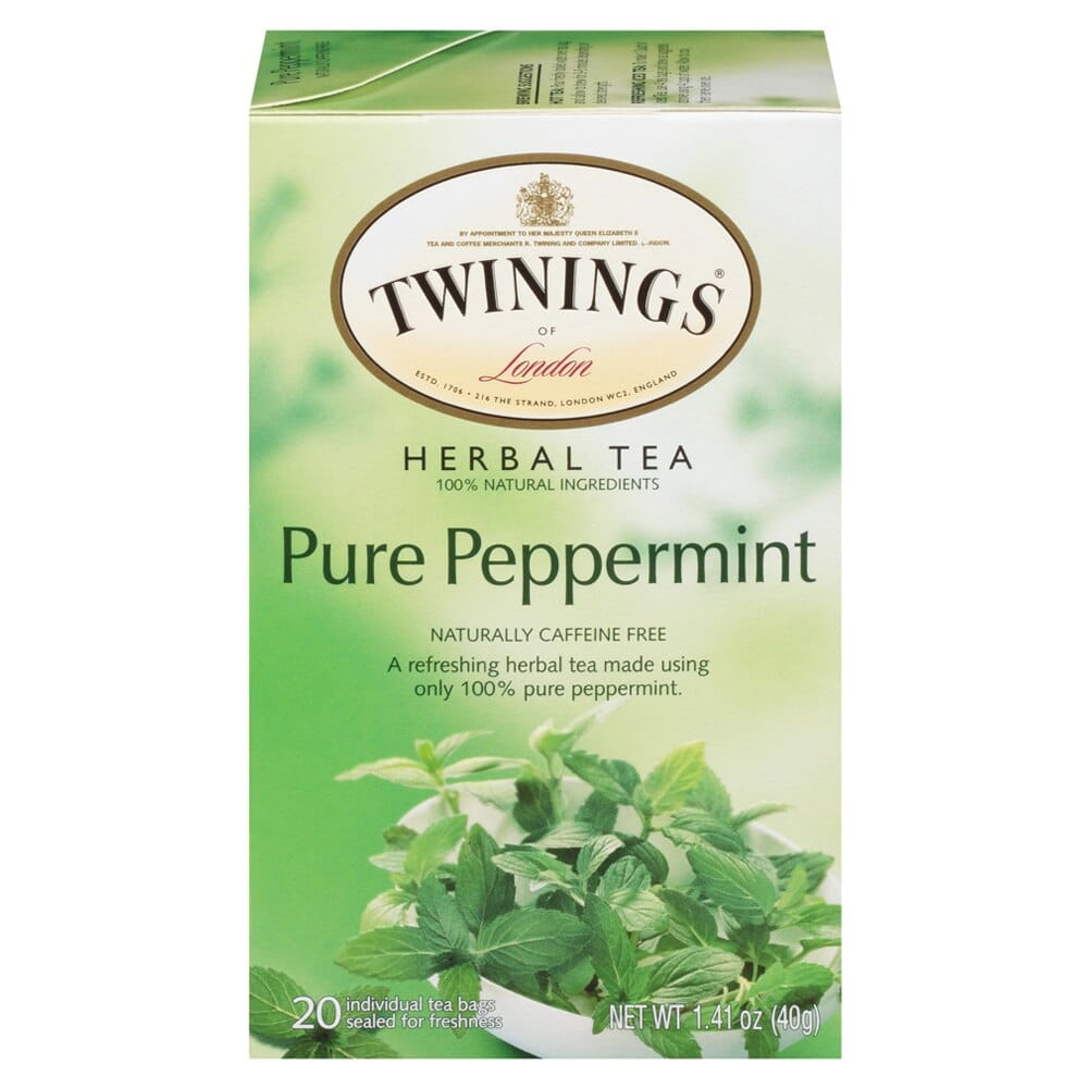 Twinings of London Pure Peppermint Herbal Tea Bags, 20 Count