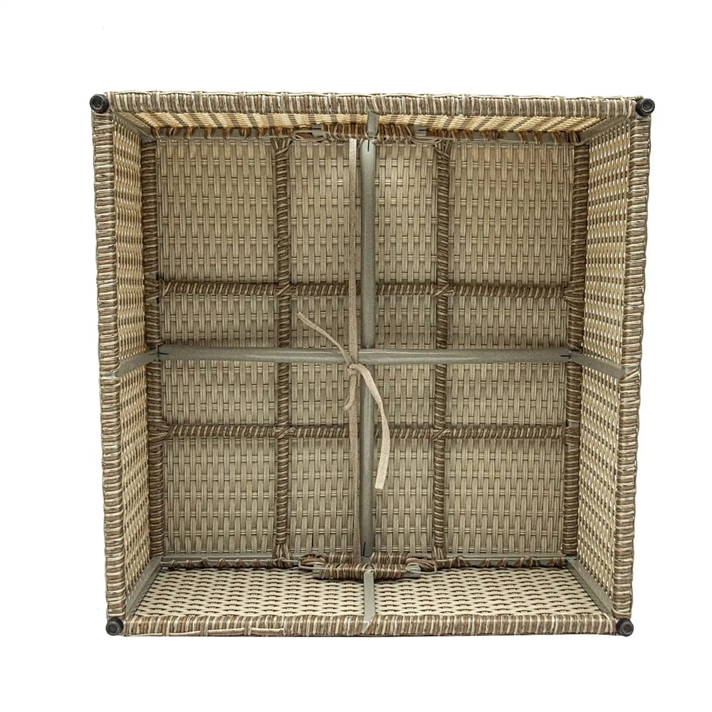 Deko Living Outdoor Wicker Patio Sofa with Canopy and Ottoman Set, Beige