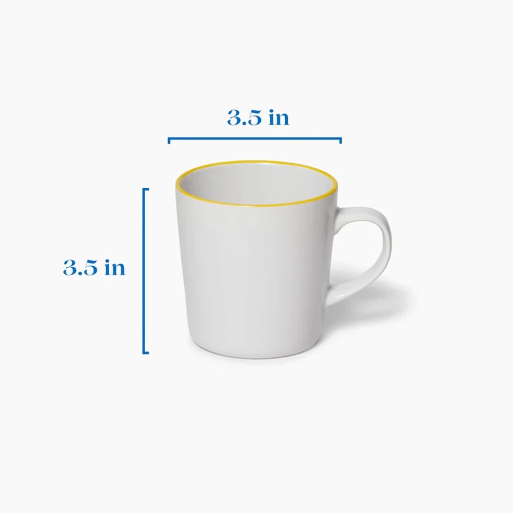 Leeway Mug, Yellow Stripe, Set of 4