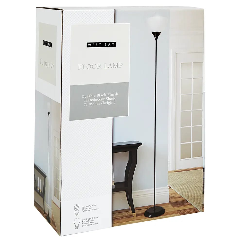 West Bay Black Floor Lamp, 71"