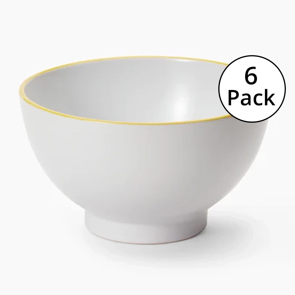 Leeway Bowl, Yellow Stripe, Set of 6