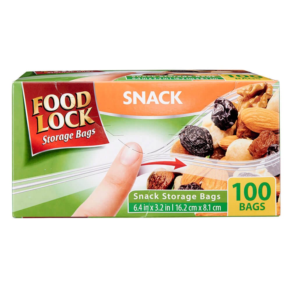 Food Lock Snack Storage Bags, 100 Count