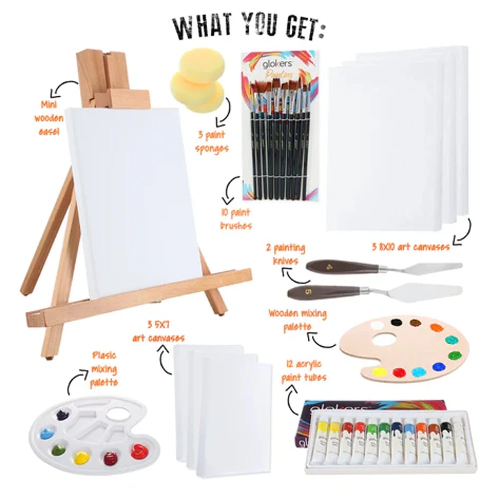 Glokers Professional Acrylic Painting Kit, 36-Piece Set