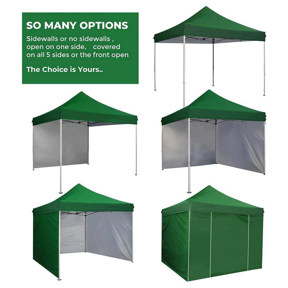 10' x 10' Pop-Up Canopy Tent with 4 Sidewalls, Forest Green