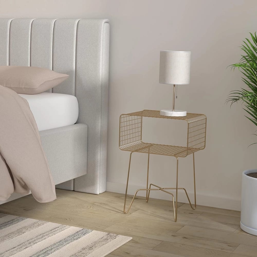 mDesign Modern Side Table, Brass