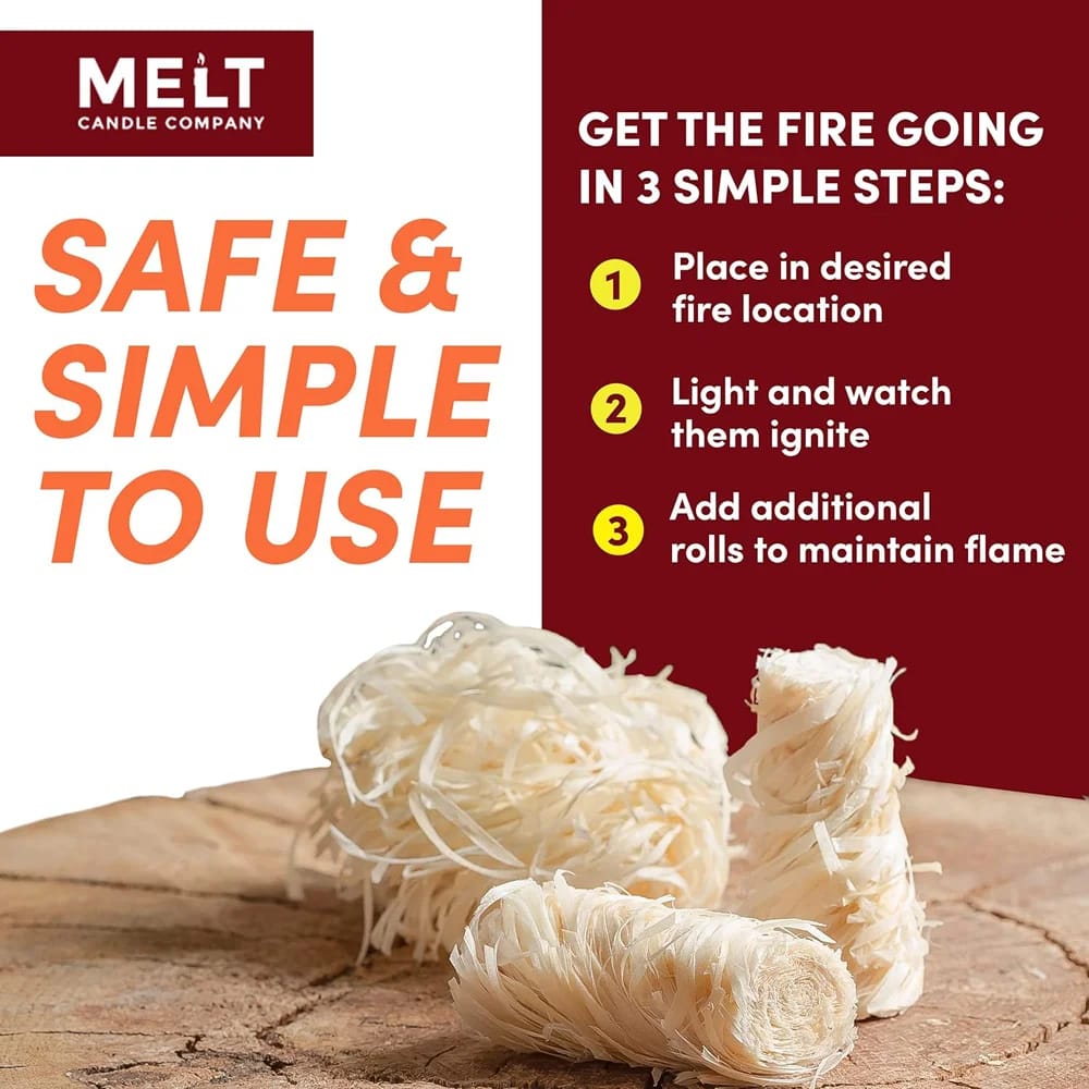 Melt Candle Company Fire Starter Rolls, 50 Count